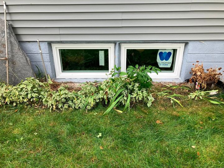 New dual-pane basement windows from outside