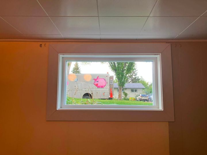 New basement window in a finished room