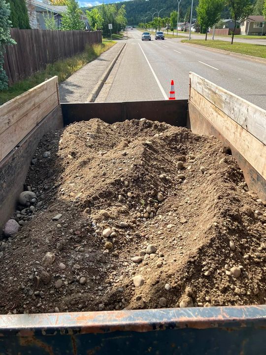 Dump trailer full of excavated soil