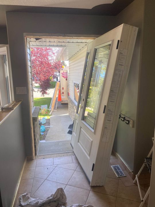 Old door unit coming out of the brick opening
