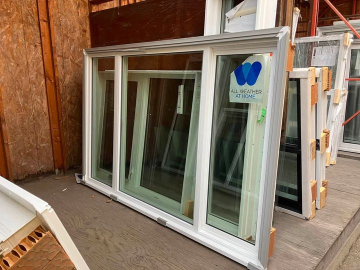 New window units staged on the deck