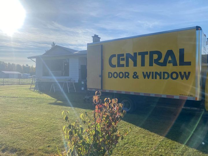 Window supplier delivery truck on site